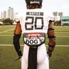 Battle Sports Novelty Football Back Plate  Hard Shell Lower Back Protector with Contoured Foam for High-Impact Protection - Youth, Beware of Dog Black/White/Red view 3