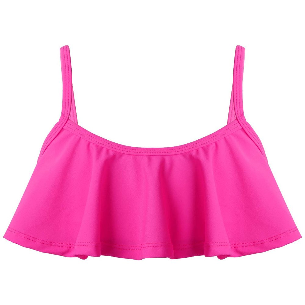 Kaerm Girls Kids Tankini Ruffles Rushguard Cami Crop Top Active Shirts Surfing Diving Swimwear Rose_Red 3