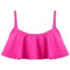 Kaerm Girls Kids Tankini Ruffles Rushguard Cami Crop Top Active Shirts Surfing Diving Swimwear Rose_Red 3 view 1