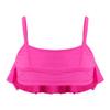 Kaerm Girls Kids Tankini Ruffles Rushguard Cami Crop Top Active Shirts Surfing Diving Swimwear Rose_Red 3 view 2