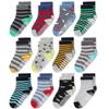 CozyWay Toddler Grip Socks - Non-Slip Gripper Socks for Toddler Girls - Cotton Comfort with Ankle Style for Boys - 1T-3T Gray/Yellow 12 Pack view 1