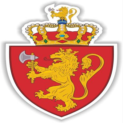 1x Norway Coat of Arms Flag Vinyl Waterproof Sticker - 10cm / 4inches