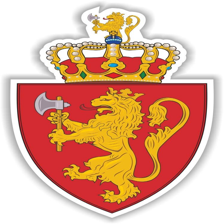 1x Norway Coat of Arms Flag Vinyl Waterproof Sticker - 10cm / 4inches