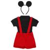 IMEKIS 1st Birthday Outfit Boy Mouse First Outfits Formal Suit Gentleman Bowtie Romper Suspenders Shorts Headband Wedding Tuxedo Christening Cake Smash 0-6 Months view 2