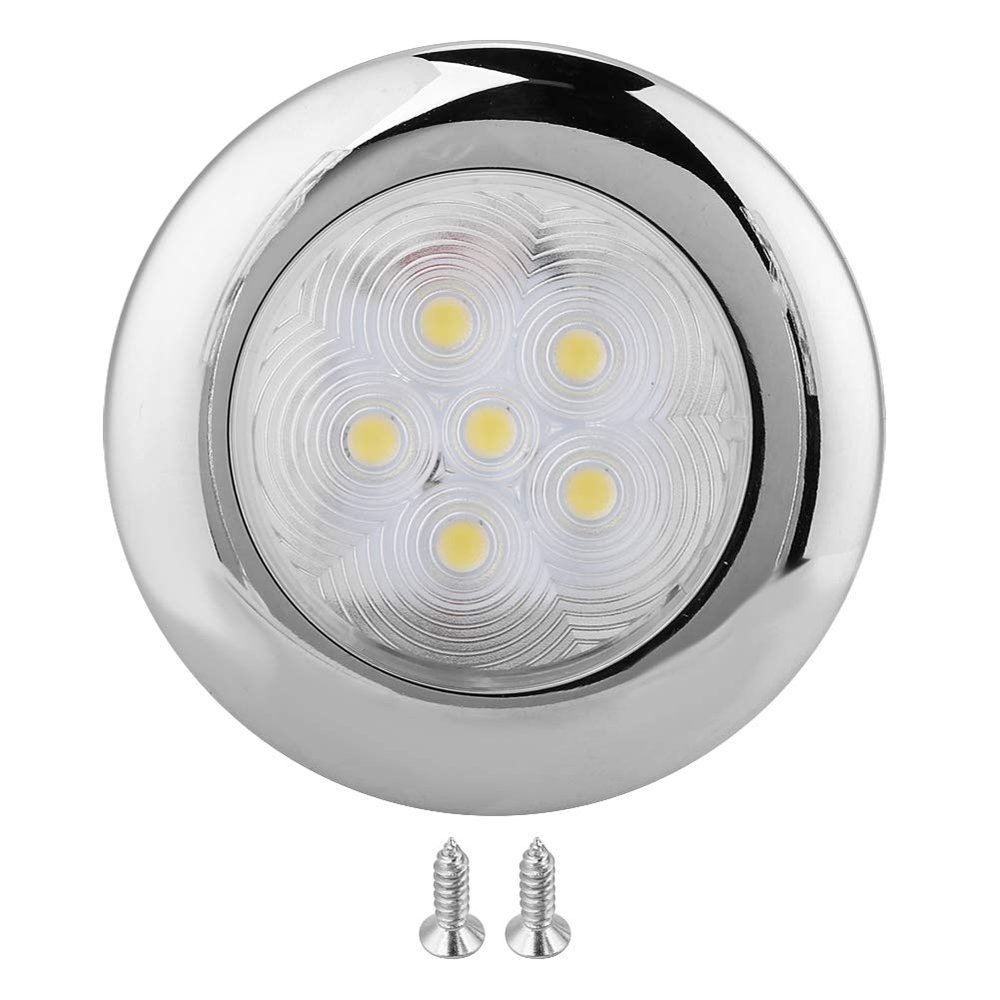 Aramox Boat Dome Light, 12V 6 Navigation Light Stainless Steel Lamp For Marine Boat,White