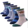 ANTSANG Kids Merino Wool Hiking Socks Toddlers Boys Girls Winter Warm Thick Thermal Crew Boot Heavy Cozy Snow Cabin Gift Snowboarding Socks 6 Pairs for Childs(Dinosaur A,1-3Y) view 1