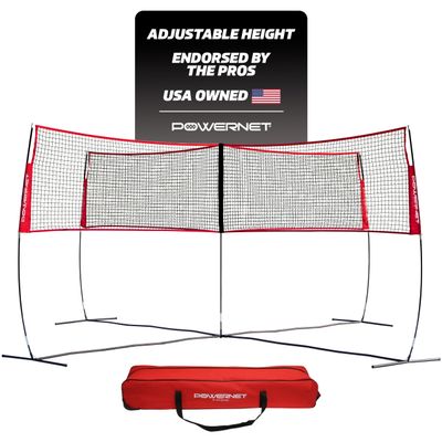PowerNet Four Square Volleyball Net, 4-Sided Outdoor Net for Backyard Games, Park or Beach, Volleyball Training Equipment (Standalone)