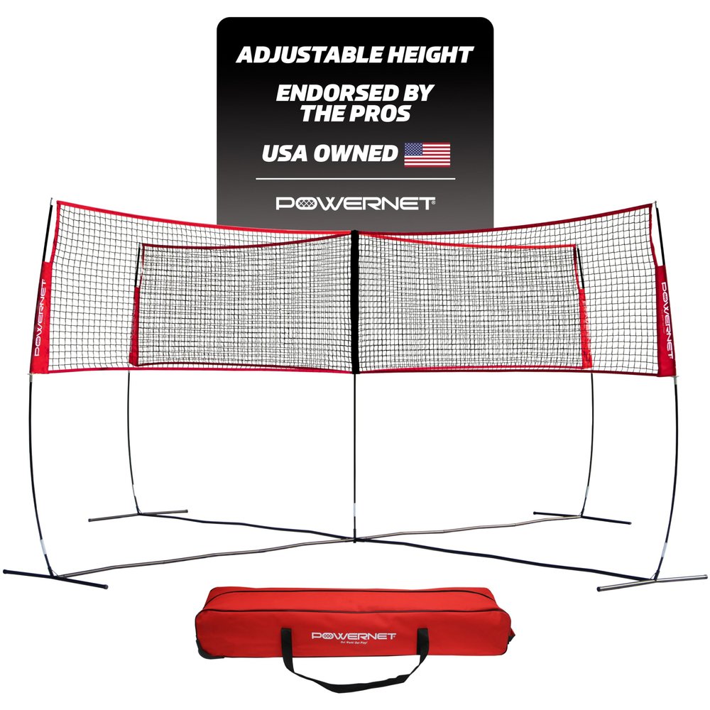 PowerNet Four Square Volleyball Net, 4-Sided Outdoor Net for Backyard Games, Park or Beach, Volleyball Training Equipment (Standalone)
