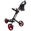 48" Black and Red Easy Folding 3 Wheel Golf Bag Push Cart view 4