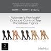 MeMoi 2 Pairs Women's Perfectly Opaque Control Top Microfiber Tights Black Medium Plus view 2
