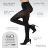 MeMoi 2 Pairs Women's Perfectly Opaque Control Top Microfiber Tights Black Medium Plus view 3