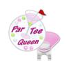 NAVIKA Par Tee Queen Crystal Golf Ball Marker with Magnetic Hat Clip | Fun Phrase Accessory for Women Golfers | Booze Themed Golfing Gift view 1