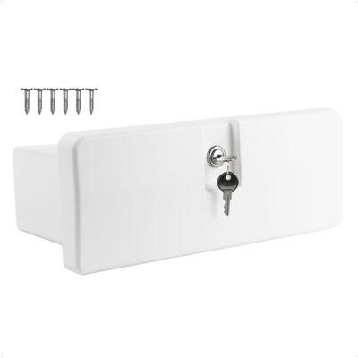 Five Oceans Boat Glove Box, Lockable with 2 Keys, High-Impact and UV-Resistant White ABS Palstic - FO2894