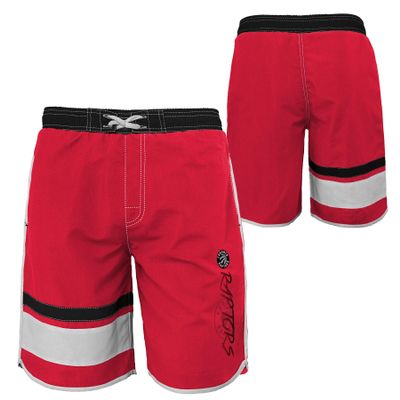 Outerstuff NBA Youth Boys (8-20) Color Block Swim Trunks, Toronto Raptors Medium (10-12)