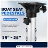 Five Oceans Boat Seat Pedestals, Adjustable Height 19-25 Inches, 360 Degree Rotation, Marine-Grade Aluminum, for Pontoon, Fishing, Sports Boats - FO4476 view 2