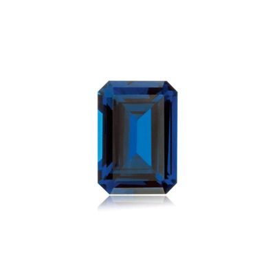 0.33-0.41 Cts of 5x3 mm AAA Emerald Cut Swiss Made Rough Synthetic Blue Sapphire (1 pc) Loose Gemstone