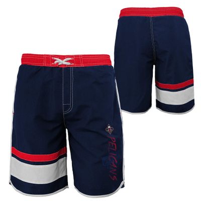 Outerstuff NBA Youth Boys (8-20) Color Block Swim Trunks, New Orleans Pelicans Small (8)