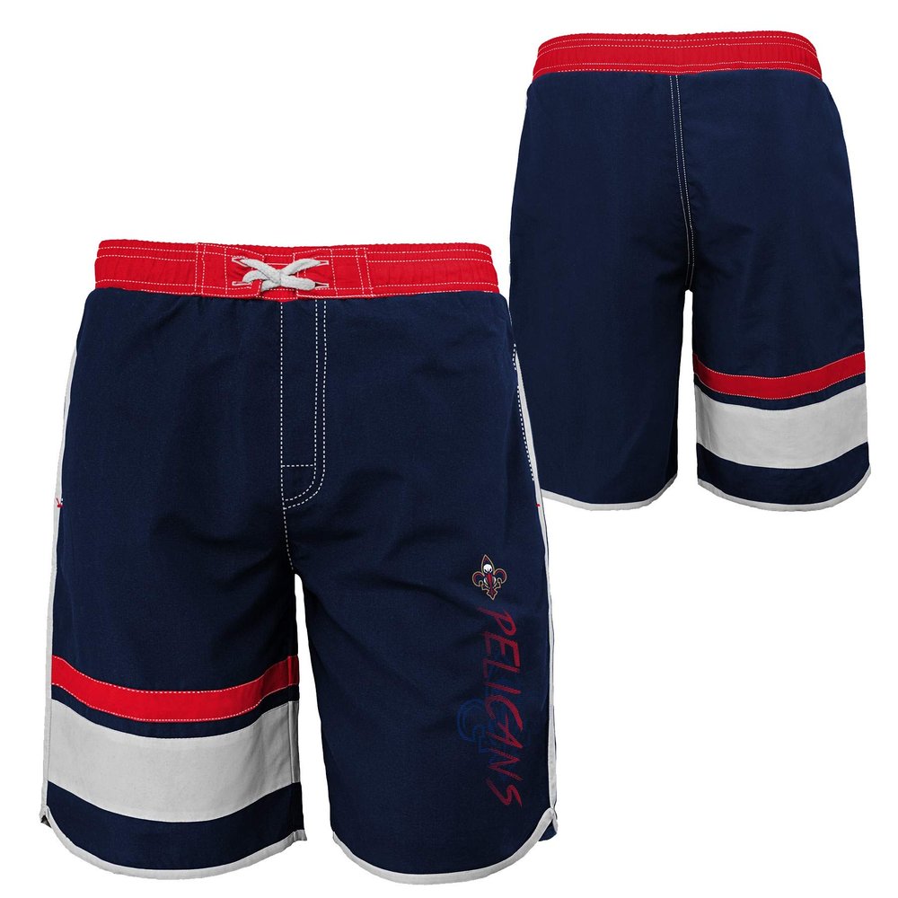 Outerstuff NBA Youth Boys (8-20) Color Block Swim Trunks, New Orleans Pelicans Small (8)