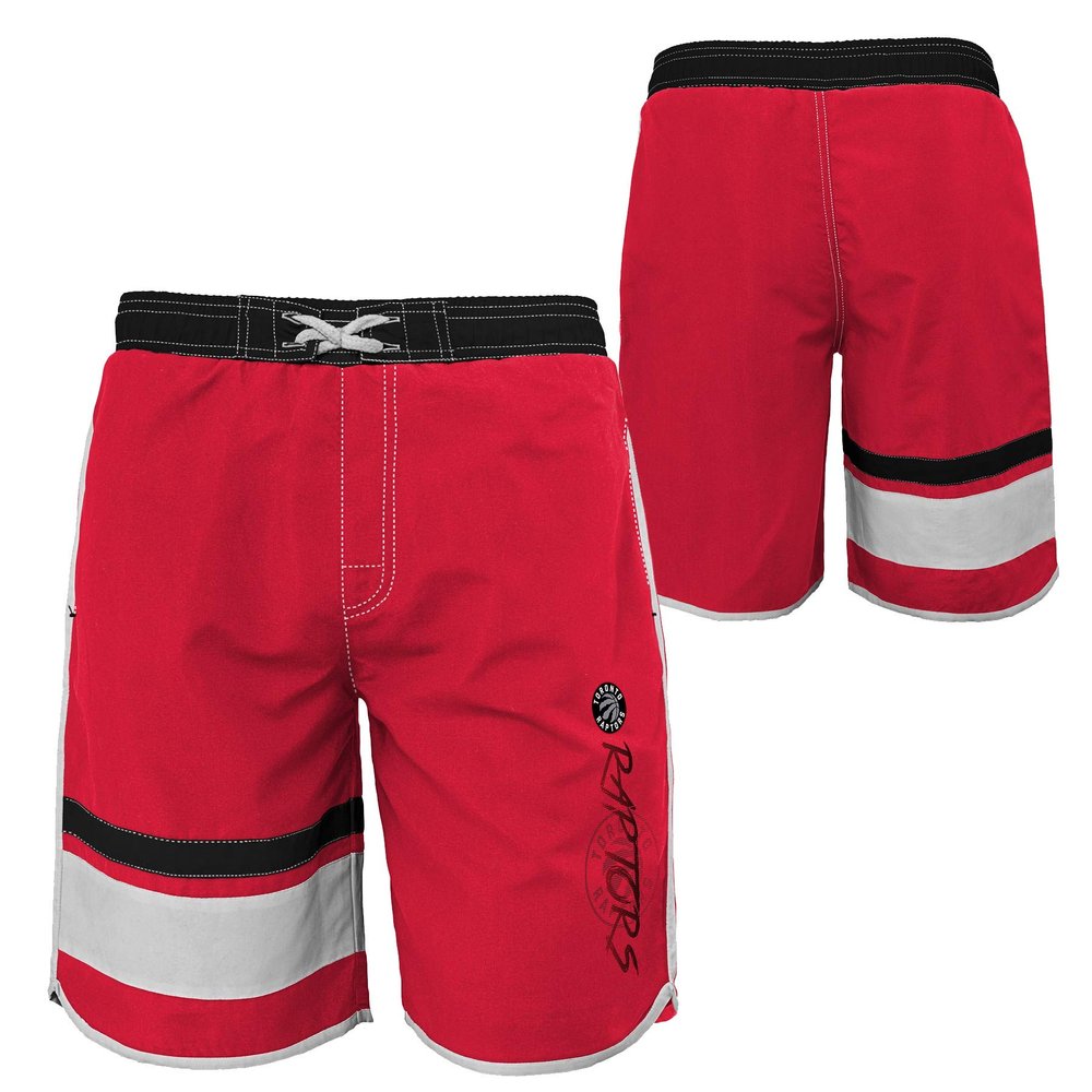 Outerstuff NBA Youth Boys (8-20) Color Block Swim Trunks, Toronto Raptors X-Large (18-20)