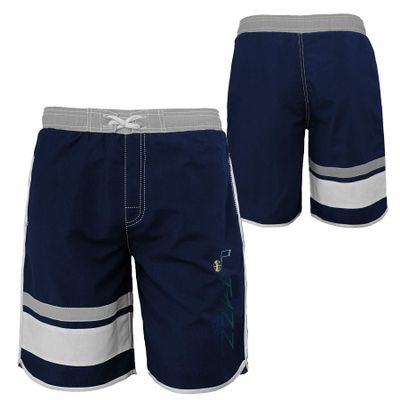 Outerstuff NBA Youth Boys (8-20) Color Block Swim Trunks, Utah Jazz Medium (10-12)