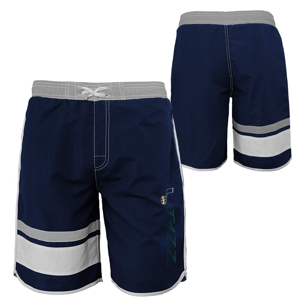 Outerstuff NBA Youth Boys (8-20) Color Block Swim Trunks, Utah Jazz Medium (10-12)