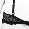 ACSUSS Womens Sheer Mesh Lingerie Adjustable Straps Crisscross Open Front Underwired Bra Top Black Medium view 4