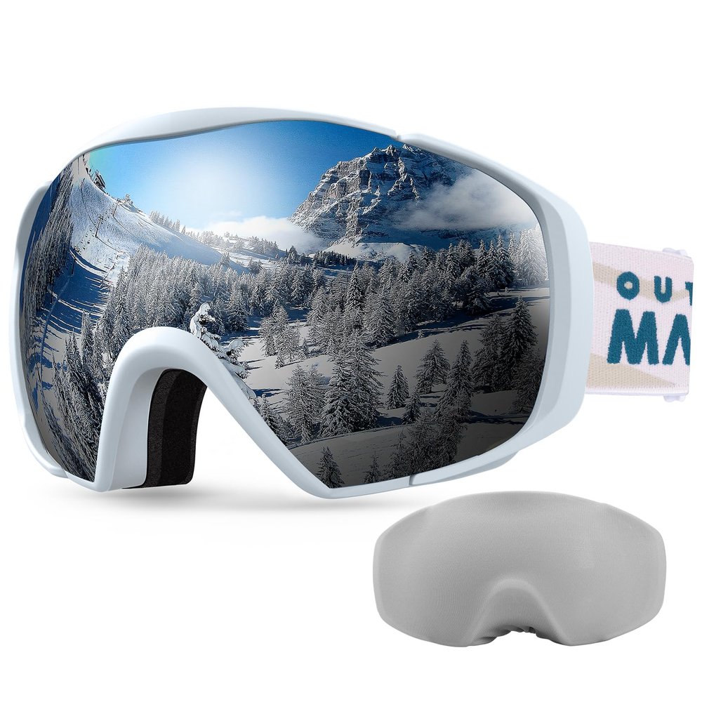 OutdoorMaster Ski Goggles with Cover Snowboard Snow Goggles OTG Anti-Fog for Youth Teenager, A021 Vlt 9.4%