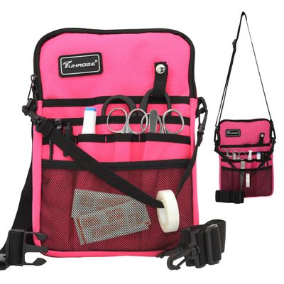 Tuhaoge Multifunctional Waist Bag Kit Practical Nurse Bag (Rose Red)