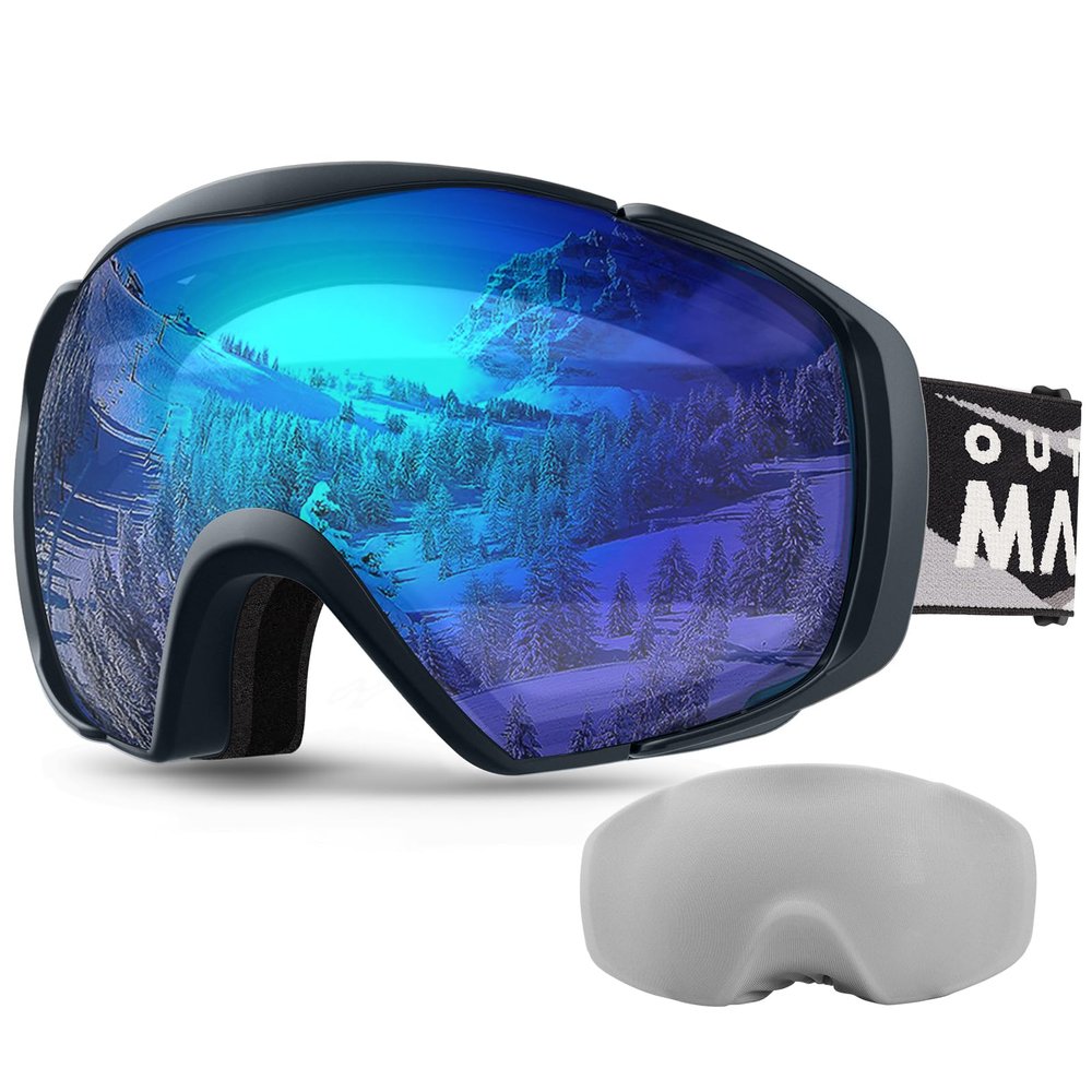 OutdoorMaster Ski Goggles with Cover Snowboard Snow Goggles OTG Anti-Fog for Youth Teenager, A06 Vlt 19.3%