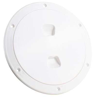 Five Oceans 4" Boat Hatch, Marine Access Hatch, Round Inspection Deck Plate Hatch with Detachable Cover, UV Resistant ABS Off-White Plastic, for Pontoon, Fishing Boat, Bass Boat, Sailboat - FO4473