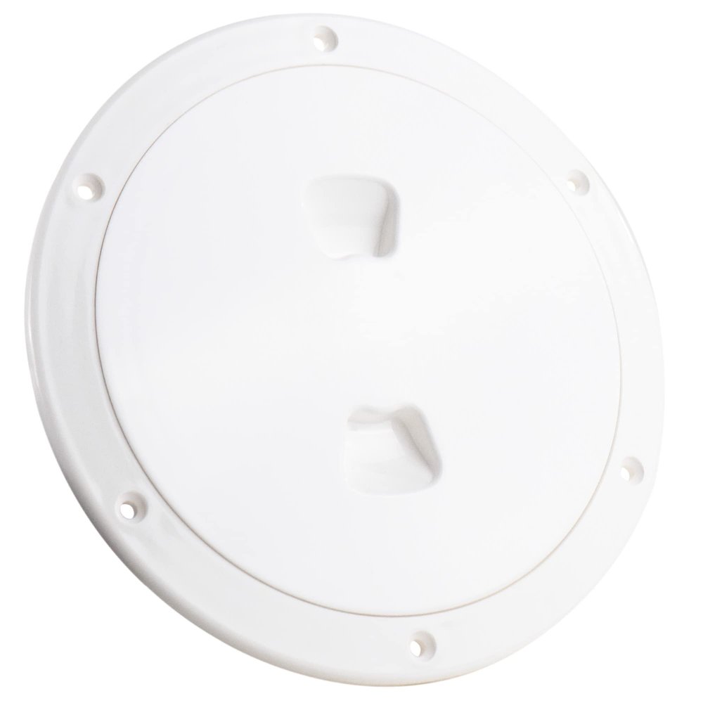 Five Oceans 4" Boat Hatch, Marine Access Hatch, Round Inspection Deck Plate Hatch with Detachable Cover, UV Resistant ABS Off-White Plastic, for Pontoon, Fishing Boat, Bass Boat, Sailboat - FO4473