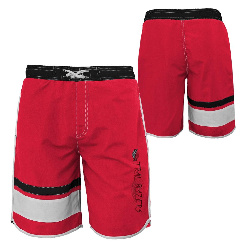 Outerstuff NBA Youth Boys (8-20) Color Block Swim Trunks, Portland Trail Blazers Medium (10-12)