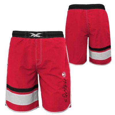 Outerstuff NBA Youth Boys (8-20) Color Block Swim Trunks, Atlanta Hawks Small (8)