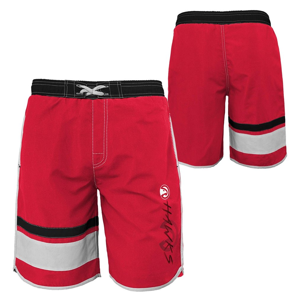 Outerstuff NBA Youth Boys (8-20) Color Block Swim Trunks, Atlanta Hawks Small (8)