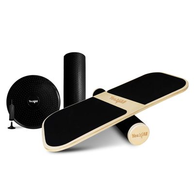 Yes4All Balance Board Sports Trainer, Surf Trainer Board With Adjustable Stoppers, Improve Core Strength and Balance Control, 3in1 Training System