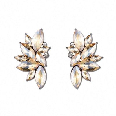 Vintage Design Crystal Earrings Women Statement Stud Earrings Women Earrings Jewelry (champagne)