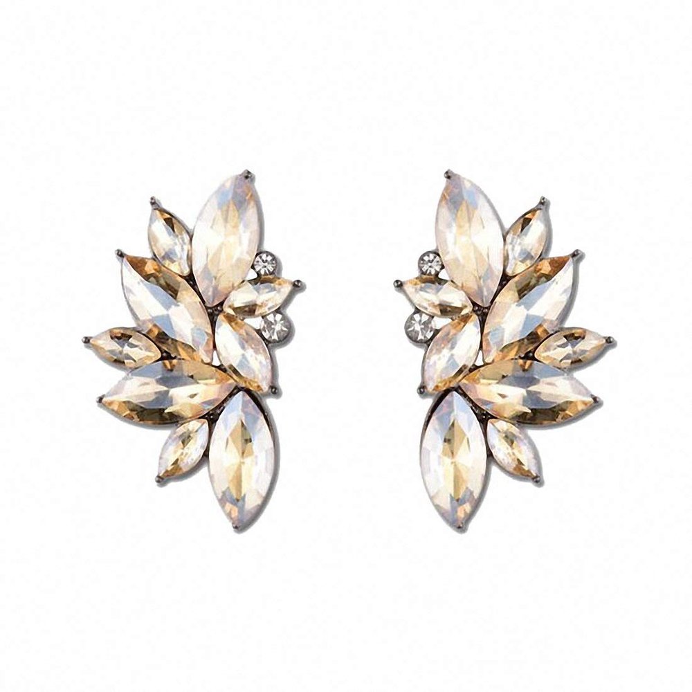 Vintage Design Crystal Earrings Women Statement Stud Earrings Women Earrings Jewelry (champagne)