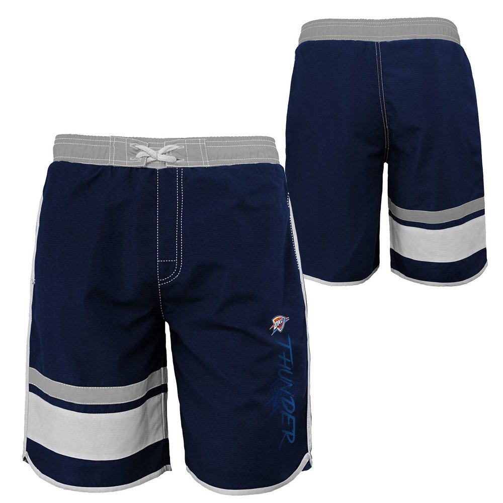 Outerstuff NBA Youth Boys (8-20) Color Block Swim Trunks, Oklahoma City Thunder Medium (10-12)