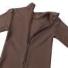iiniim Kids Boys Girls Mock Neck Long Sleeve Unitard Leotard Full Length Body Suit Jumpsuit Catsuit Dance wear Costumes Brown 3-4 view 4