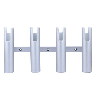 Wall-Mounted Aluminium Fishing Rod Holder for Boat, 4 Tube Linked Fishing Rod Rack , Holds 4 Rods, 4 Fishing Pole Holders for Marine Boat Yacht Truck