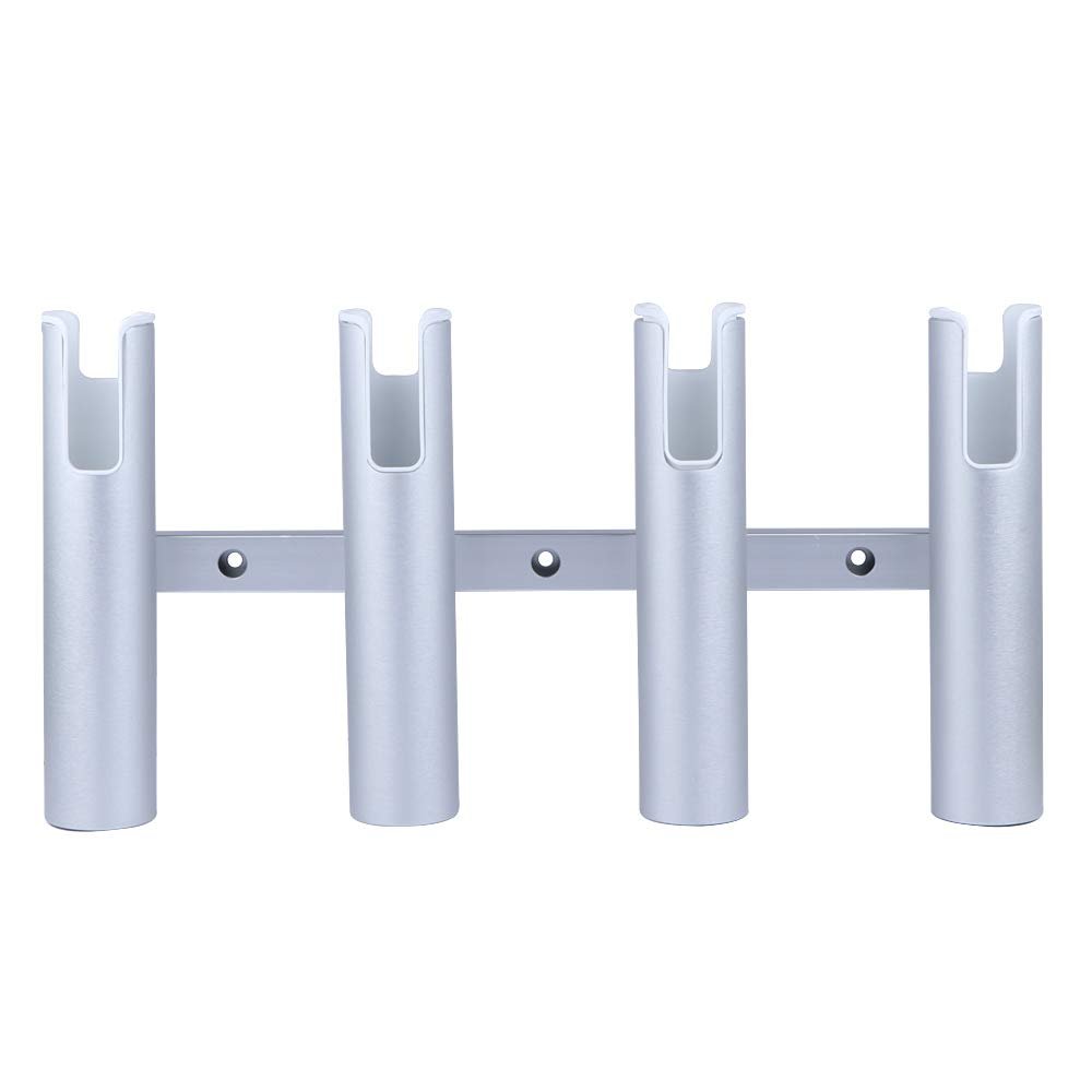 Wall-Mounted Aluminium Fishing Rod Holder for Boat, 4 Tube Linked Fishing Rod Rack , Holds 4 Rods, 4 Fishing Pole Holders for Marine Boat Yacht Truck