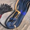 EPT Bull Ropes Navy Blue Nylon on Black Poly Pro 9x7 Right Hand 3/4" x 3/4" Rodeo Riding 16' view 3