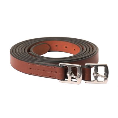ExionPro Pre-Stretched Leather Stirrup Leathers for English Saddles Non-Stretch Vegetable Tanned Leather Stirrups 18 Numbered Holes for Precise Adjustment Stainless Steel Buckles Pair