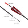 Hunter Ian Archery Pure Carbon Arrows 600 Spine 30 Inch Turkey Feather Fletching Screw in Field Points Targeting Hunting for Traditional Long Bow Recurve Bow Compound Bow Pack of 12 view 2
