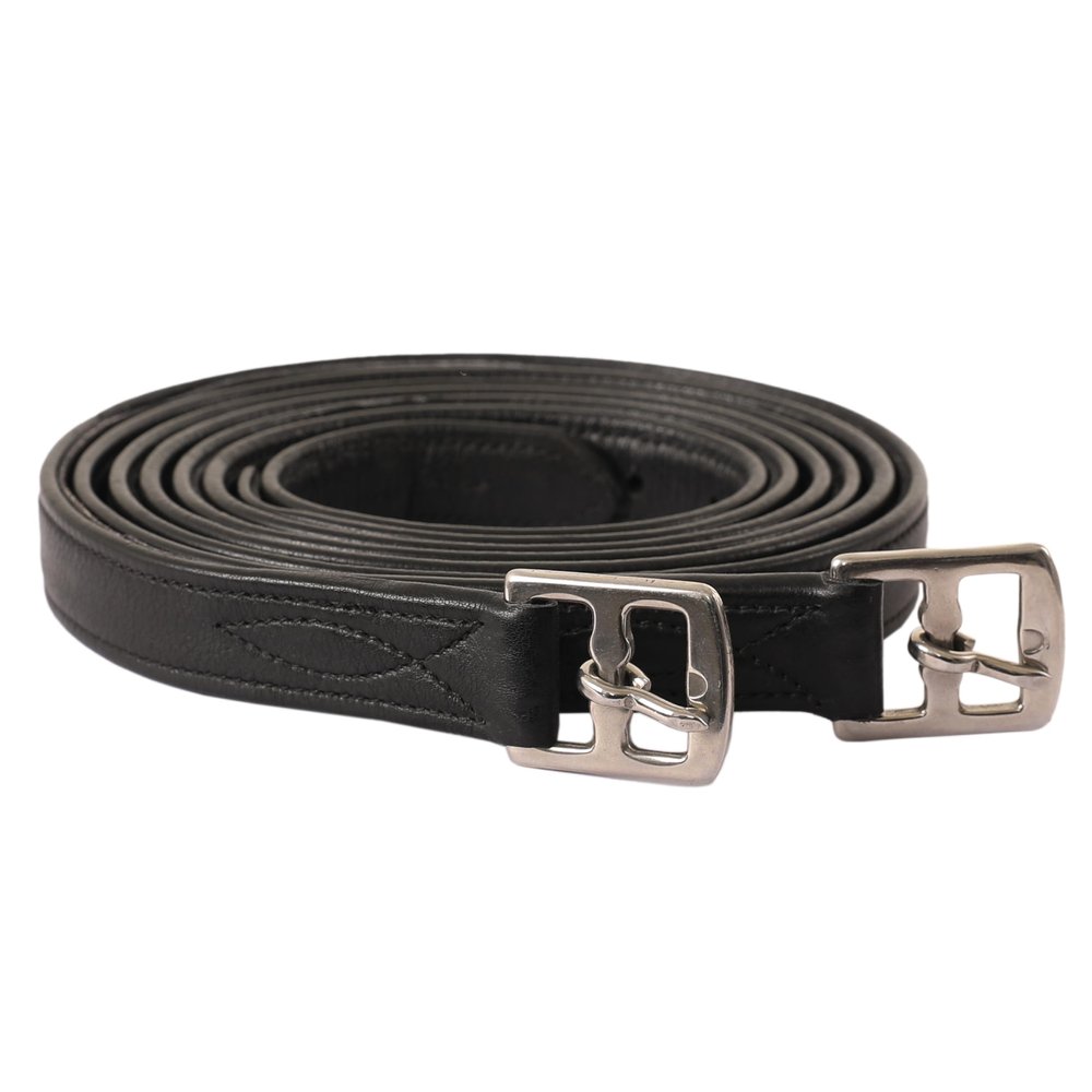 ExionPro Exion FlexiStrong Stirrup Leathers for English Saddle | Ultra-Soft Premium Cow Calfskin with Nylon Core | 1 Wide Stirrup Leathers for Daily Use | Sizes 48 / 54 / 58 / 62 | Black, Brown