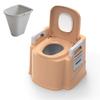 QWEASDF Portable Camping Toilet, Portable Lightweight Self-Contained Toilet, Anti-Leak Water Pump, Large Capacity Waste Tank for RV/Boat/Truck,Orange view 1