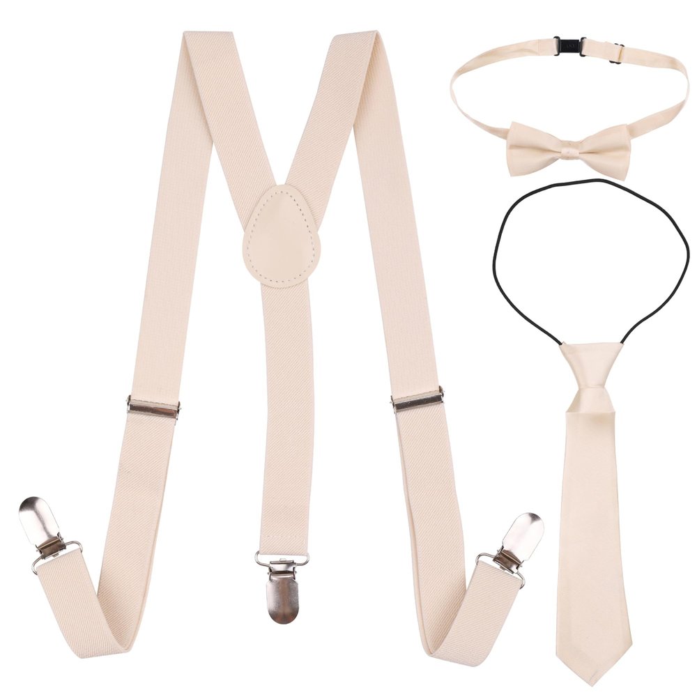 Trimming Shop Braces Bow Tie Necktie Set, 12-16 Years Kids Clip - On Suspender Y Shape
