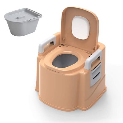 QWEASDF Camping Toilet, Mobile Toilet, with Detachable Inner Bucket Lightweight Outdoor Indoor Toilet for Camping Hiking RV Boating and Trip,Orange