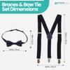 Kids Bow Tie Suspender Sets, Elasticated Clip on Braces for Childrens, 25mm Wide view 2