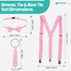 Trimming Shop Kids Braces Bow Tie Necktie Set, 12-16 Years Children's Adjustable Elasticated Unisex Clip - On Suspender Y Shape, 25mm Wide view 2